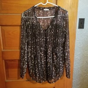 Maurices black with floral pattern blouse
